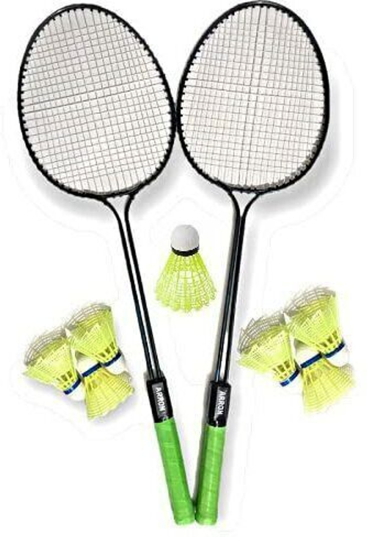 Badminton Racquet Set Of 2 Piece With 7 Piece Shuttle combo kit Badminton Kit